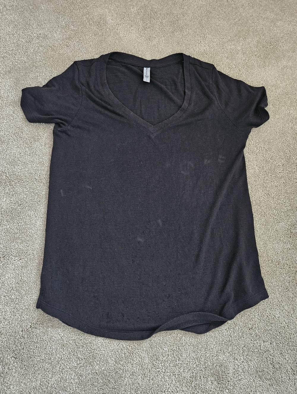 Athleta black v-neck tee, small